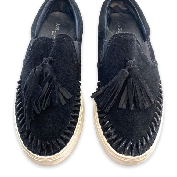 JSLIDES aztec black suede tassel slip on platform sneakers Size 8.5 - Picture 2 of 5